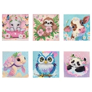 6 søde dyrebilleder. 15 x 15 cm.